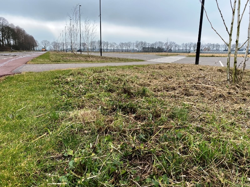 Na het klepelen is alles weer netjes en klaar voor nieuwe ontwikkeling.